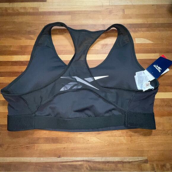 Reebok Lux Vector Medium Impact Racerback Bra black 3X - Picture 6 of 8